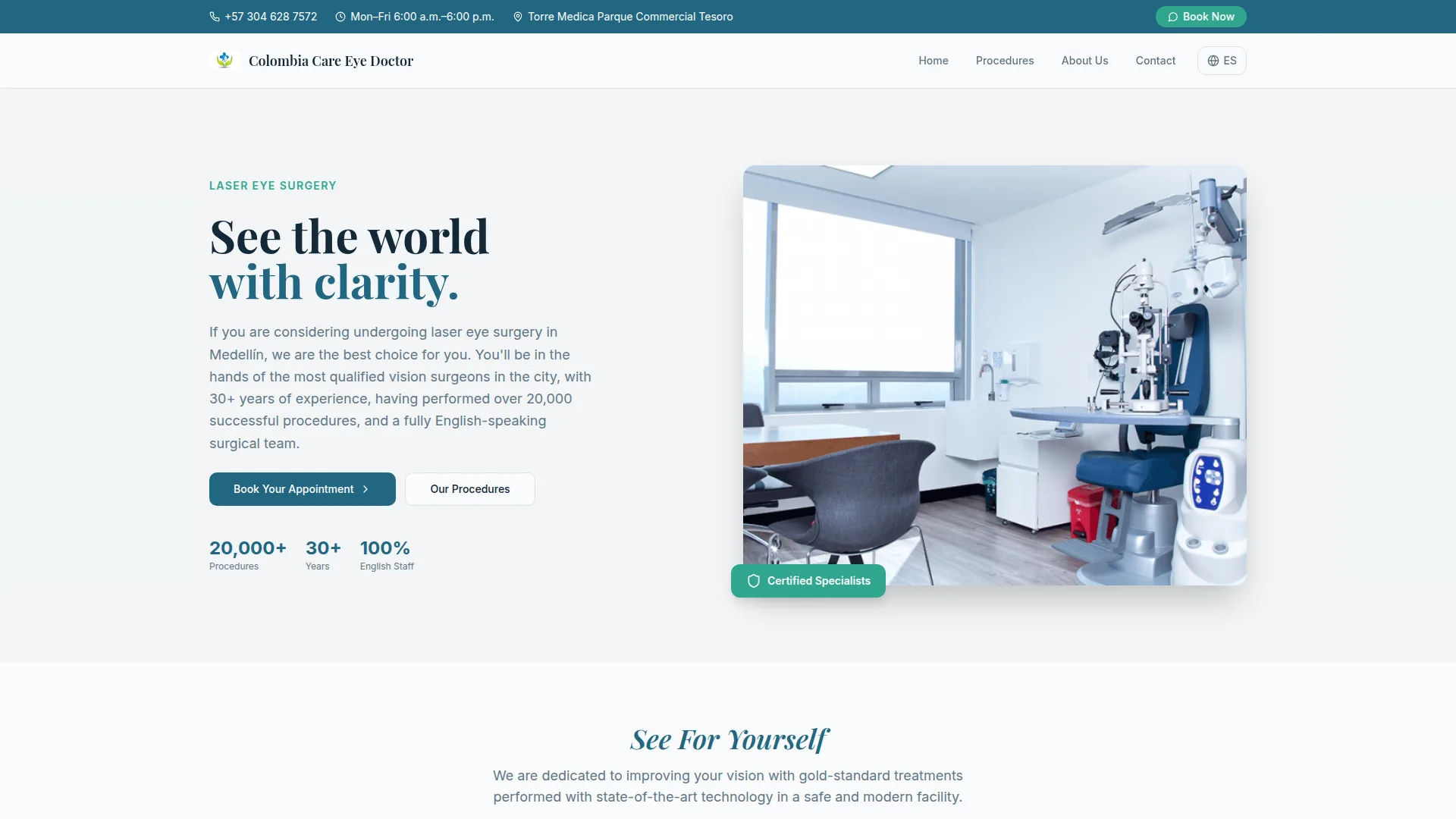 Diseño Web Lasik Colombia Care — Amays Group