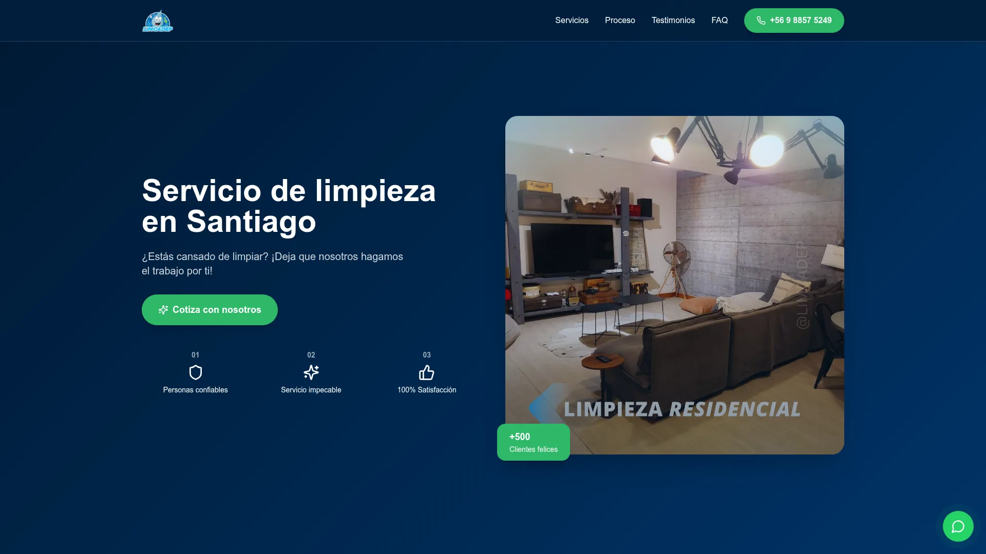Diseño Web Limpieza Residencial — Amays Group